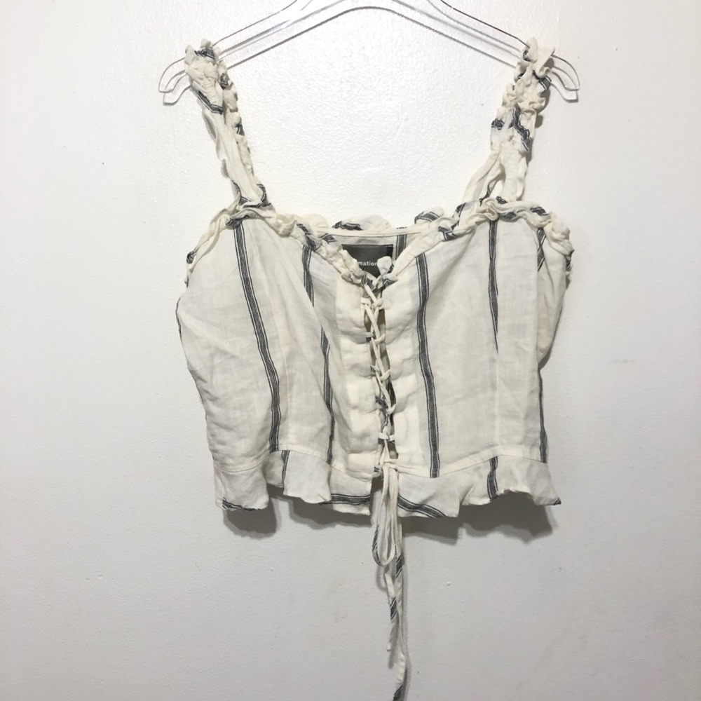 Reformation Crop Tank Top Striped Size 12